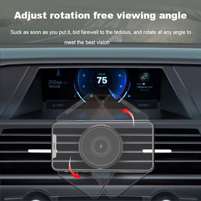 50W/15W/10W Fast Wireless Car Charger Magnetic Air Vent Mount Holder Stand Dock for iPhone 14 13 12 Pro Max Mini 2024 - $17.99