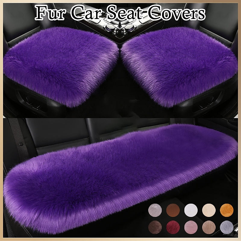 New Fur Car Seat Covers Fiber Faux Auto Seats Cushion Long Plush Winter Warm Seats Mats Universal 12 Colors 2024 - $31.99