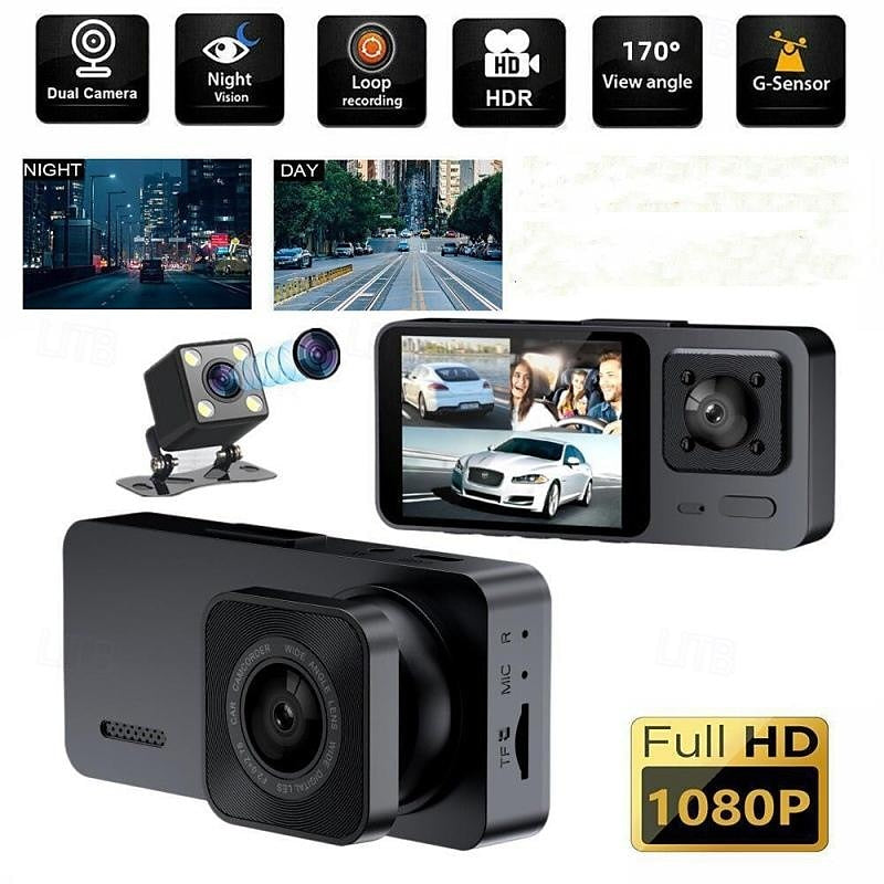 2.0-inch Three-lens Car Camera Three-way High-definition Night Vision Driving Recorder 2024 - $23.99