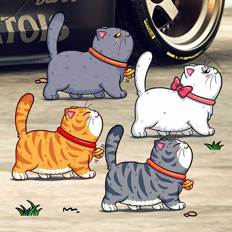 5Pcs/Set Climbing Cats Car Sticker Funny Animal Styling Waterproof Stickers Car Body Home Window Creative Decals Decoration 2024 - $7.99