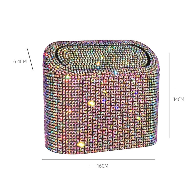 StarFire Glitter Trash Can For Car Storage Box Garbage Grabber Bling Rhinestone Door Trash Bin Auto Supplies Car Interior Accessories 2024 - $18.99
