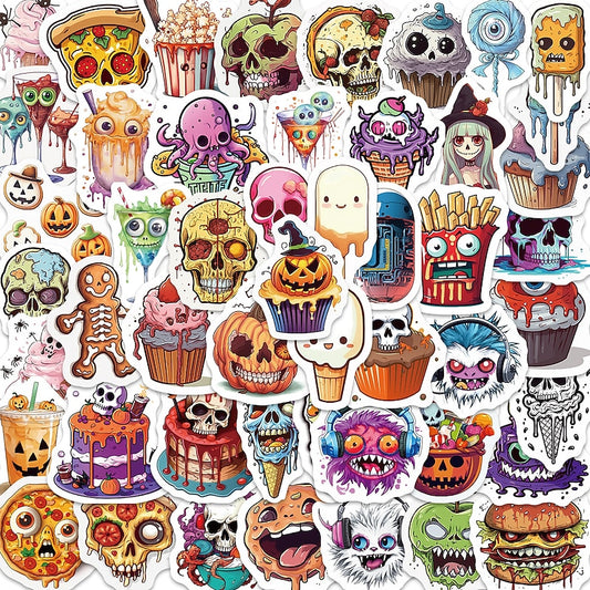 50PCs Car Stickers Halloween Decor Terror Food Pattern Stickers Waterproof Vinyl Stickers 2024 - $7.99