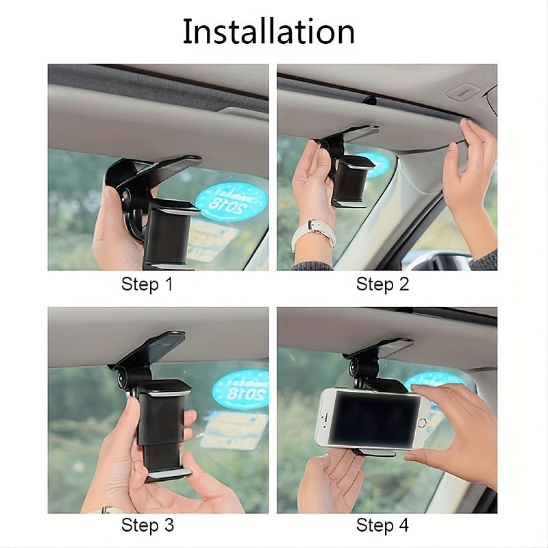 Sun Visor Phone Mount Car Phone Holder For Car Universal 360 Rotating Car Mount Support Clip Bracket Cradle Clip Compatible To Smartphones 2024 - $6.9