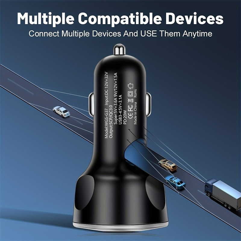 250W PD USB Car Charger Fast Charging Type C USB Phone Adapter In Car For Car Quick Charger 2024 - $9.99