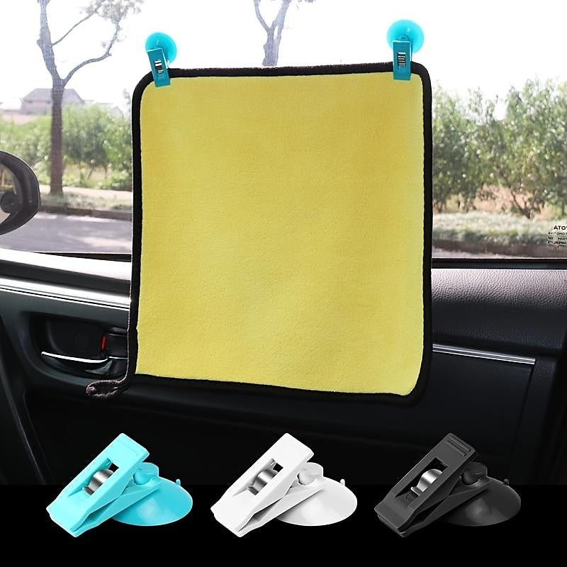 2pcs Portable Car Suction Cup Clip. Car Interior Window Clip Sucker Removable Holder For Sunshade Curtain Ticket Car Accessories 2024 - $5.49