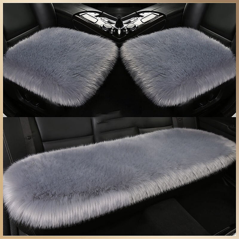 New Fur Car Seat Covers Fiber Faux Auto Seats Cushion Long Plush Winter Warm Seats Mats Universal 12 Colors 2024 - $31.99