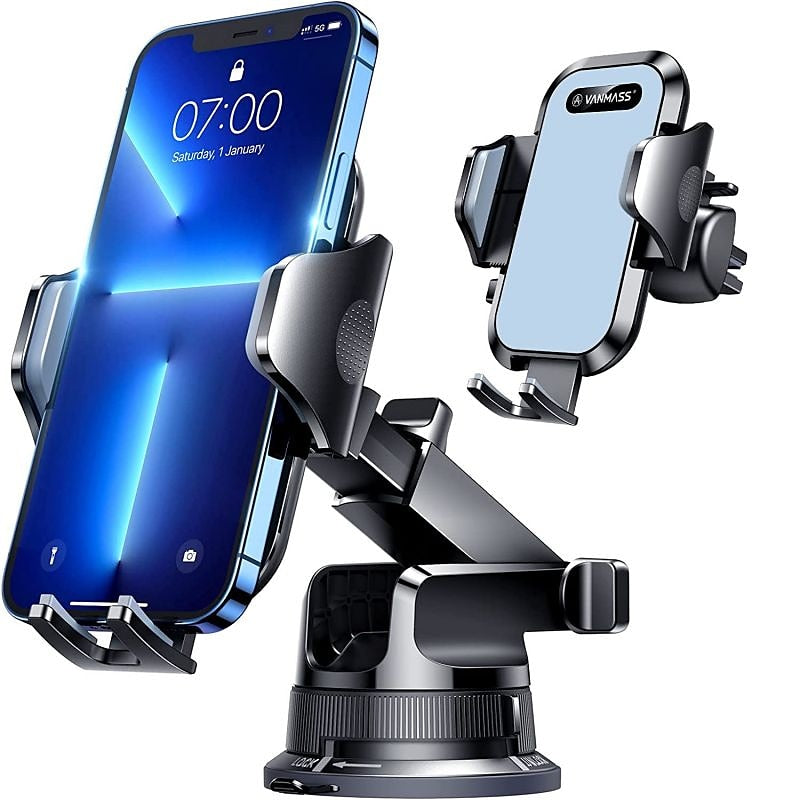 StarFire Car Phone Holder Mount Sturdiest Hook Clip Strongest Suction Cup Handsfree Cell Phone Holder Car Dash Windshield Air Vent Stand for iPhone 14