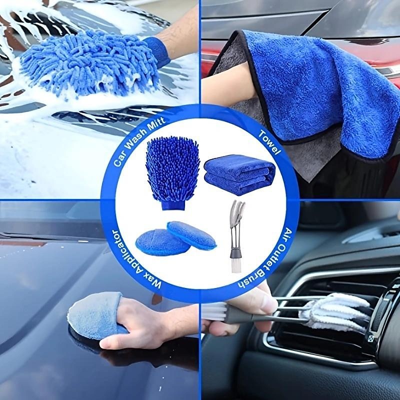 20pcs Plastics Car Cleaning Kit Reusable Soft Car Wash Brush Detailing Brush Set Car Brushes Car Detailing Brush For Car Cleaning Brush Dashboard Air