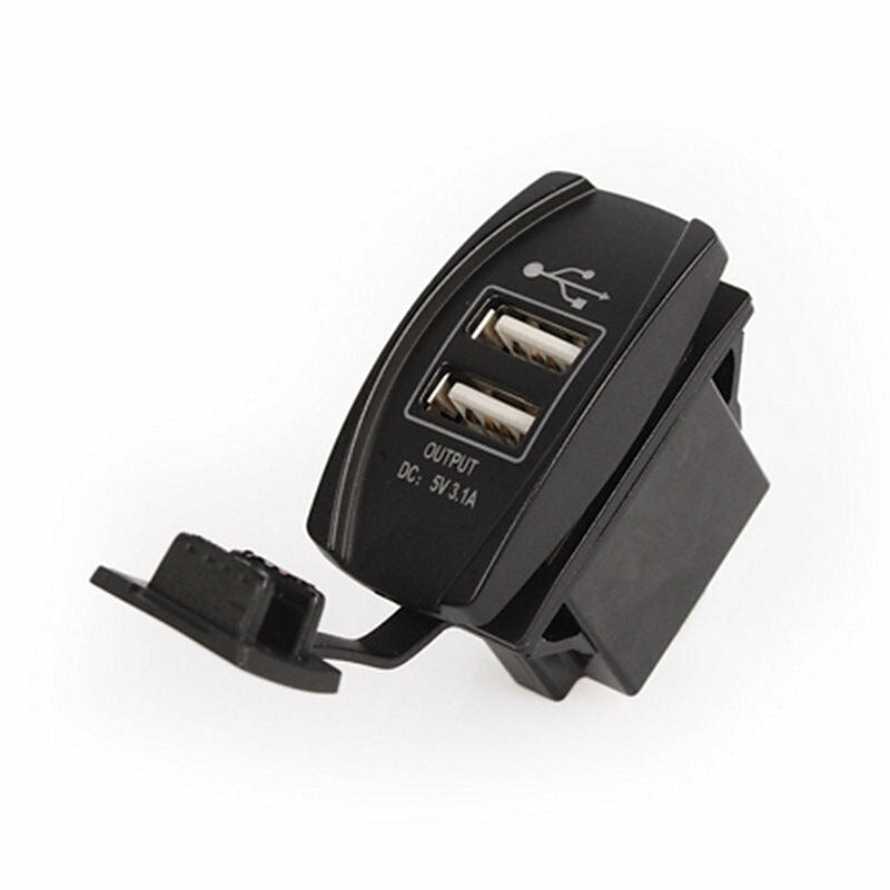 3.1A Dual USB Port Charger Socket Outlet 12V LED Waterproof for Motorcycle Car 2024 - $10.99