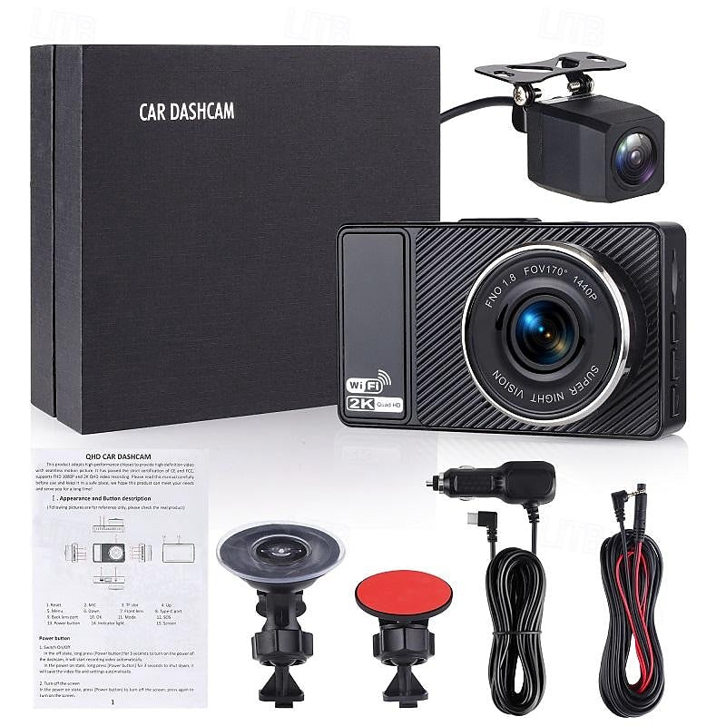 X18  PRO 2160P New Design / HD / with Rear Camera Car DVR 170 Degree Wide Angle 3 inch IPS Dash Cam with WIFI / Night Vision / G-Sensor 4 infrared LED