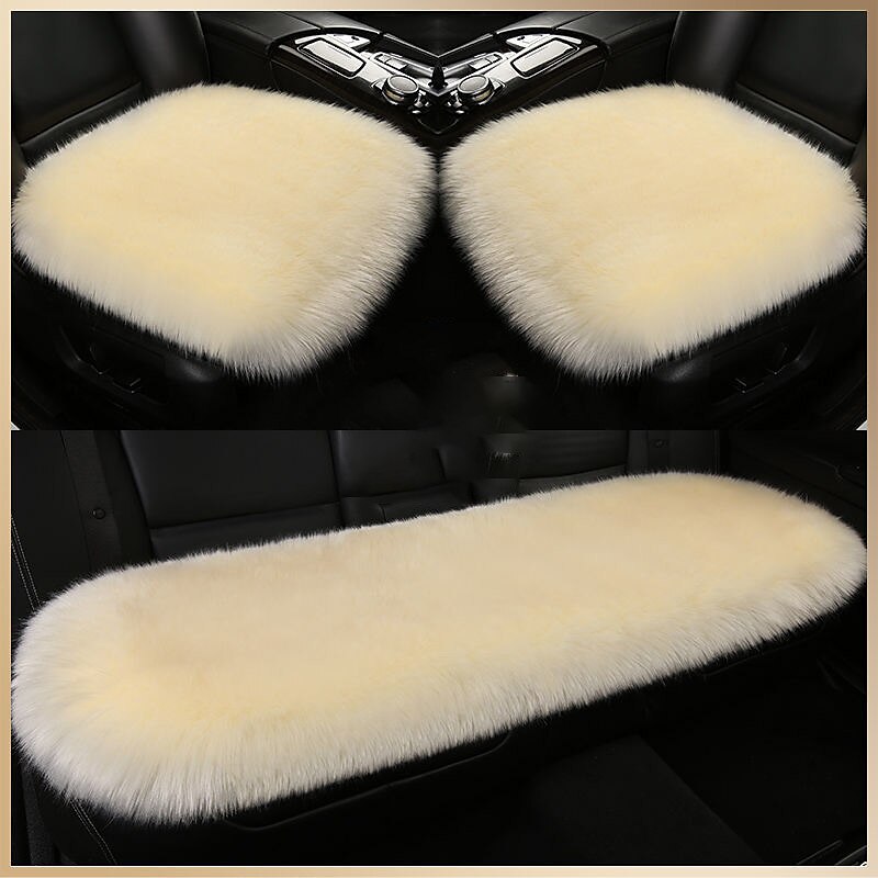 New Fur Car Seat Covers Fiber Faux Auto Seats Cushion Long Plush Winter Warm Seats Mats Universal 12 Colors 2024 - $31.99
