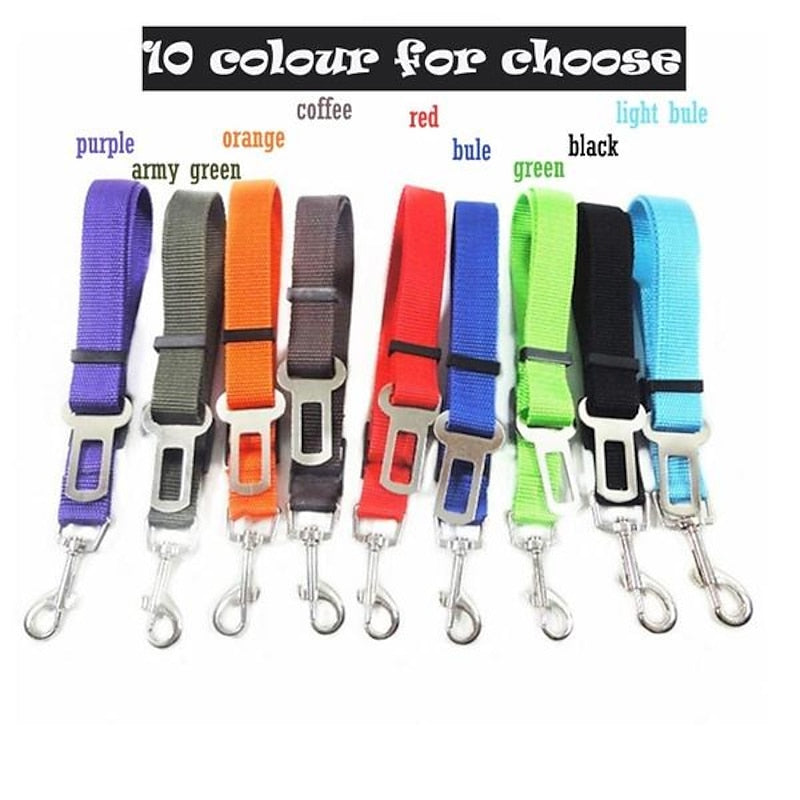 Safety Seat Belt Of Dog Pet Car Safety Harness Restraint Lead Adjustable Travel Clip New 2024 - $5.49