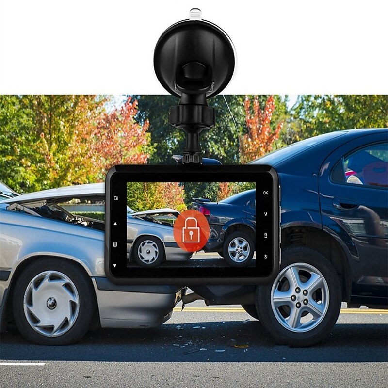 T638+ 1080p New Design / HD / with Rear Camera Car DVR 170 Degree Wide Angle 3 inch IPS Dash Cam with Night Vision / motion detection / Loop recording