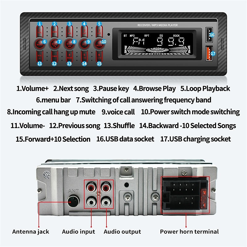 999 MP3 No 1 DIN Android Car MP3 Player Micro USB MP3 Built-in Bluetooth for Universal Universal 2024 - $6.49