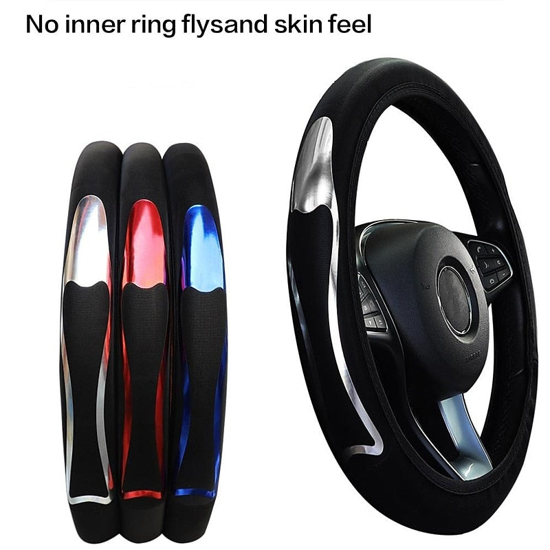 Universal Car Steering Wheel Cover Without Inner Ring New Metal Dynamic Elastic Steering Wheel Car Interior 37-38cm 2024 - $10.99