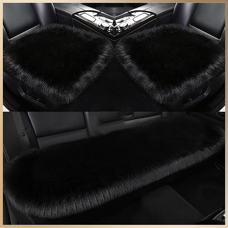 New Fur Car Seat Covers Fiber Faux Auto Seats Cushion Long Plush Winter Warm Seats Mats Universal 12 Colors 2024 - $31.99