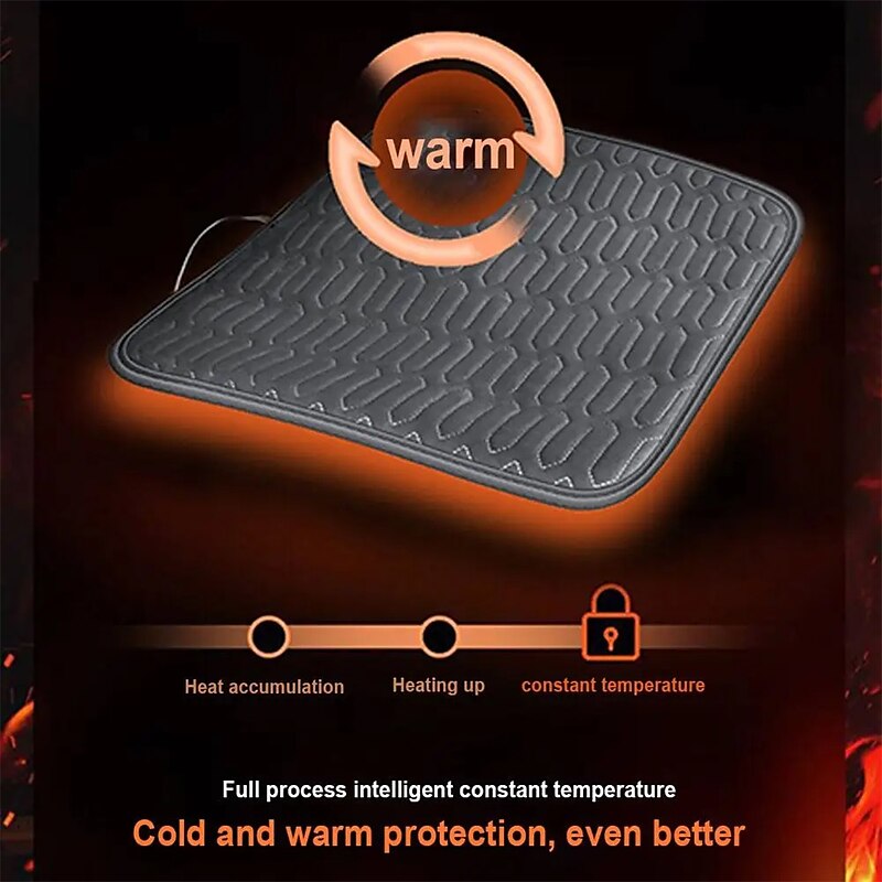 12V Heated Car Seat Cover Heating Electric Car Seat Cushion Hot Keep Warm Winter USB/Cigarette Lighter Heating Cushion Auto Part 2024 - GBP £15
