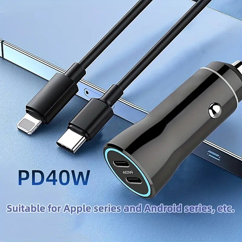 40 W Dual PD Car Charging PDPD Fast Charge 40 W Car Charger New 40 W Dual Type-C Port Charging 2024 - GBP £10
