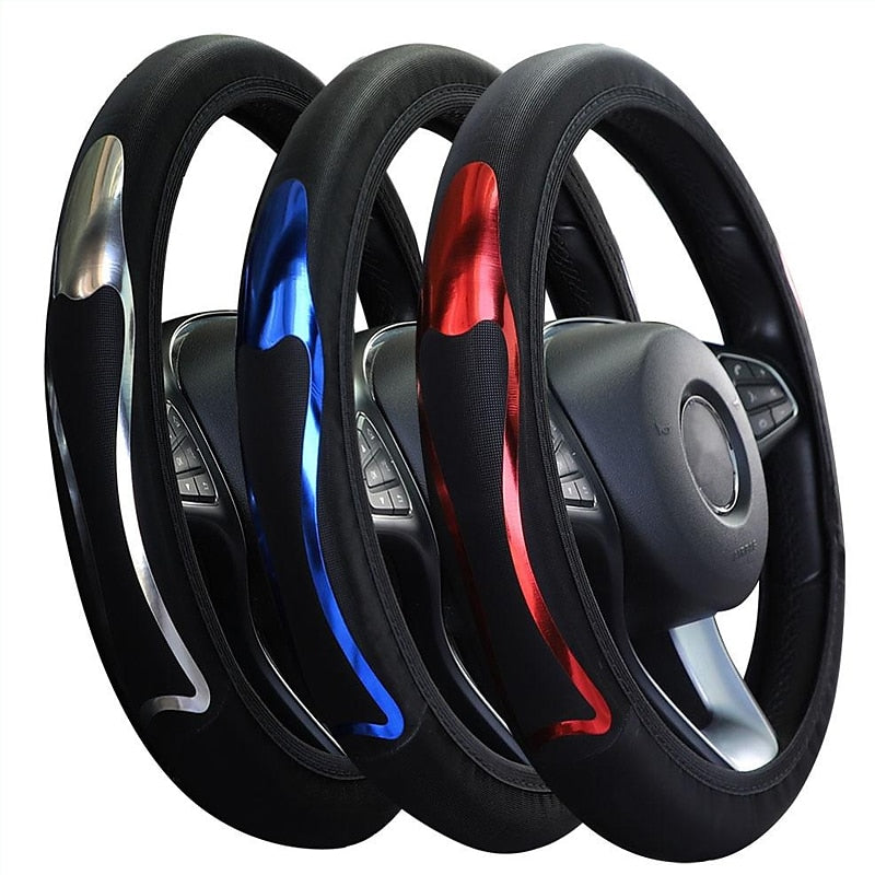 Universal Car Steering Wheel Cover Without Inner Ring New Metal Dynamic Elastic Steering Wheel Car Interior 37-38cm 2024 - $10.99