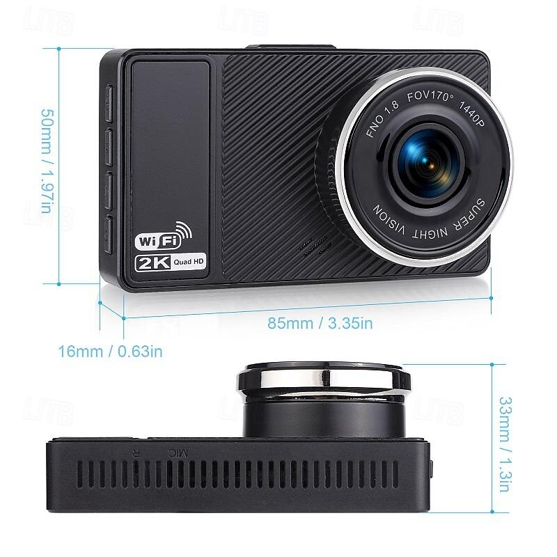 X18  PRO 2160P New Design / HD / with Rear Camera Car DVR 170 Degree Wide Angle 3 inch IPS Dash Cam with WIFI / Night Vision / G-Sensor 4 infrared LED