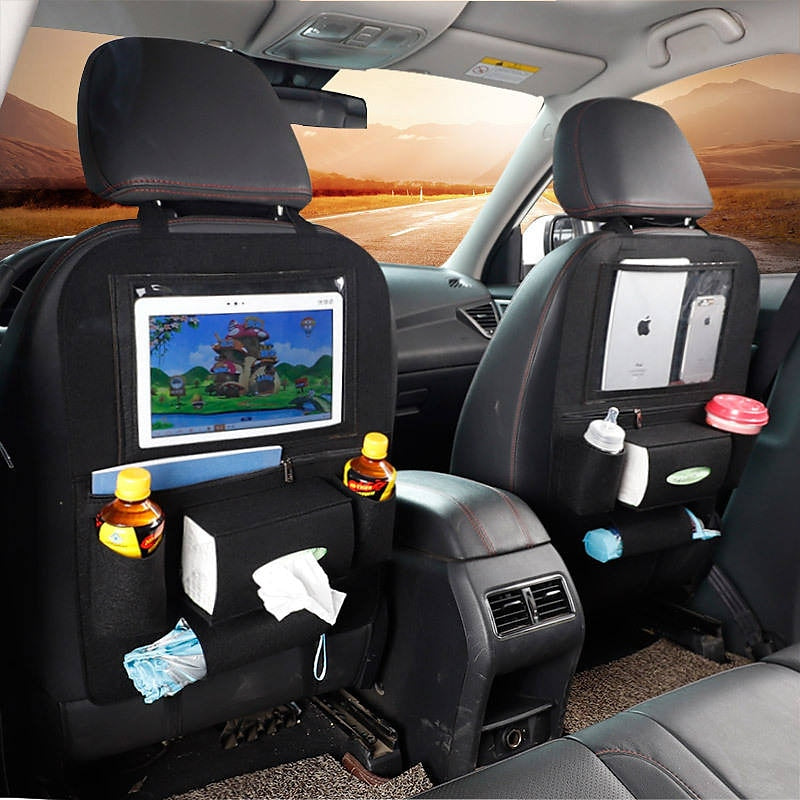 Car Backseat Organizer with Multiple Storage Pockets Easy to Install Durable Leather For SUV Truck Van 2024 - GBP £12