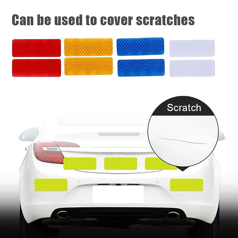 10Pcs Car Reflective Sticker Traffic Safety Night Warning Mark Car Reflective Strip Tape Luminous Car Bumper Reflective Decals 2024 - $8.99