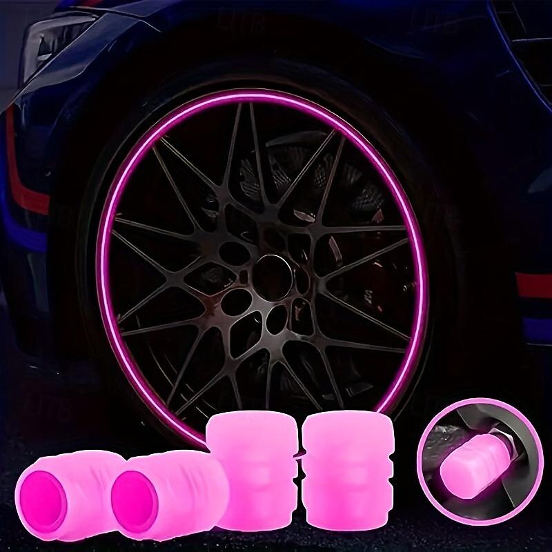 Starfire Car Luminous Valve Valve Green Pink Blue Yellow Car Tire Valve Cap Motorcycle Valve Core Glow 2024 - $11.99