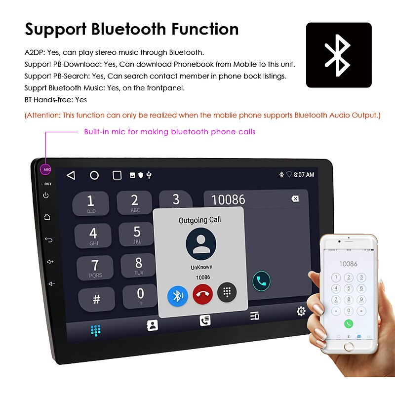 Android 12 2 Din for Universal Car Radio Multimedia Player GPS Navigation Car Audio Stereo Head Unit 10.1 Inch Speakers wifi 2024 - GBP £75