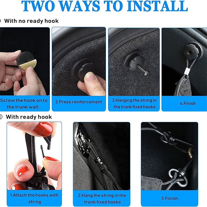 Car Trunk Storage Mesh Bag Elastic Luggage Cargo Storage Net Net Pocket For Motorcycle Motorbike Bike Cars Trucks ATVs With Hooks 2024 - $8.99