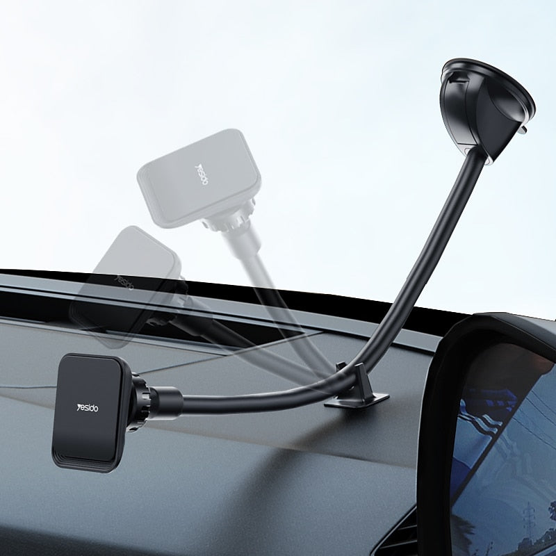 Windshield Car Phone Mount Upgraded Long Arm Gooseneck Cell Phone Holder for Car Truck Dashboard Phone Holder with Strong Suction Cup Compatible with