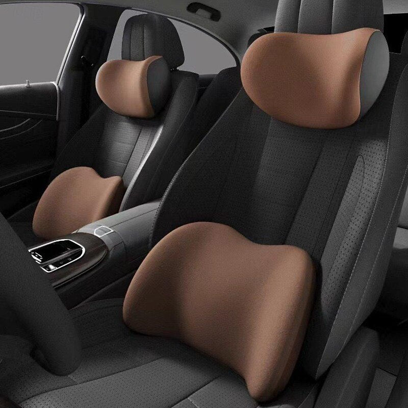 Car Neck Back Cushion Lumbar Support Pillow Car Seat Softness Memory Foam Comfortable Ergonomic Design for Neck and Back Rest Pillow Black Pink Blue C
