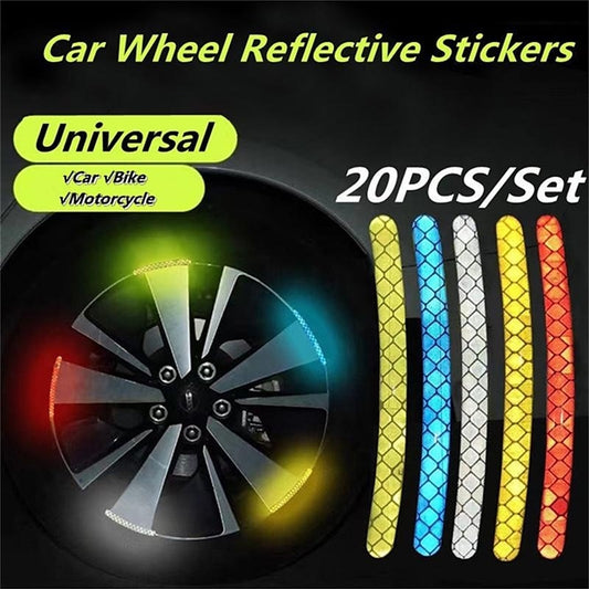 20PCS/Set Night Reflective Stickers for Car Motorcycle Bike Wheel. Universal Auto Warning Stripe Decals Stickers 2024 - $1.49