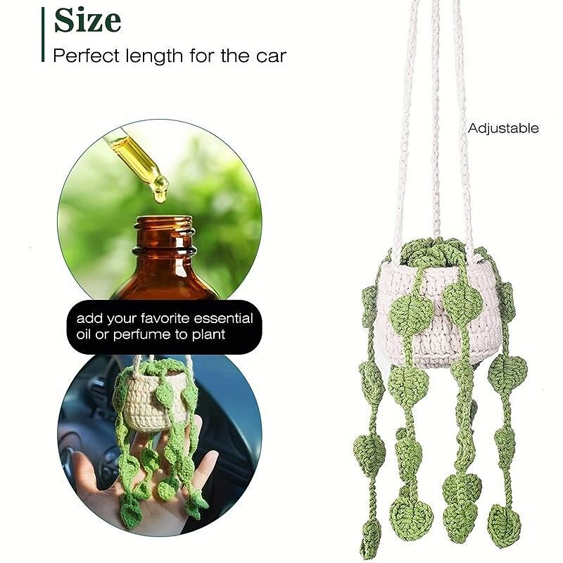 Woven Plant Car Pendant Car Rearview Mirror Pendant Creative Car Pendant 2024 - $8.99