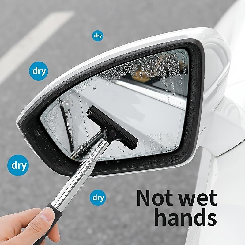 Starfire Car Rearview Mirror Wiper Rearview Mirror Water Removal Wiper Artifact Reflector Anti-Fog Water Removal Retractable Wiper 2024 - $12.99