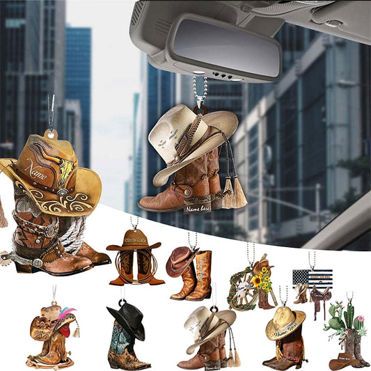 1pc Car Rear View Mirror Holder Hangings Accessories Ornaments Acrylic Horse Saddle Car Ornament Saddle Cowboy Cowgirl Car Ornament 2024 - $6.99