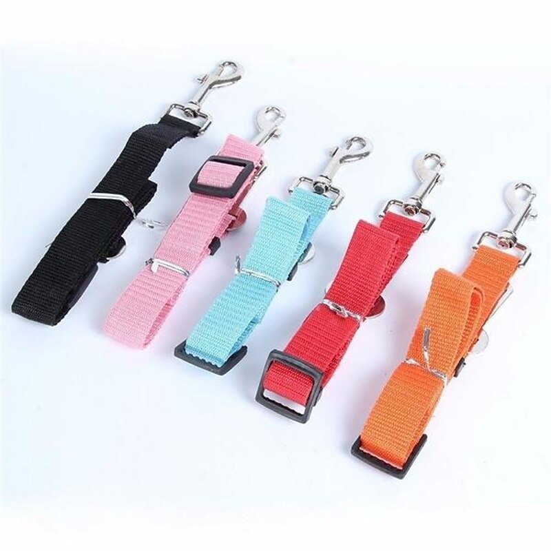 Safety Seat Belt Of Dog Pet Car Safety Harness Restraint Lead Adjustable Travel Clip New 2024 - $5.49
