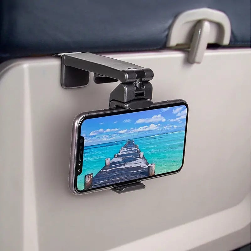 Phone Holder Mount with the Universal In  Airplane . Handsfree Phone Holder For Desk Tray With Multi-Directional Dual 360 Degree Rotation. Pocket Size