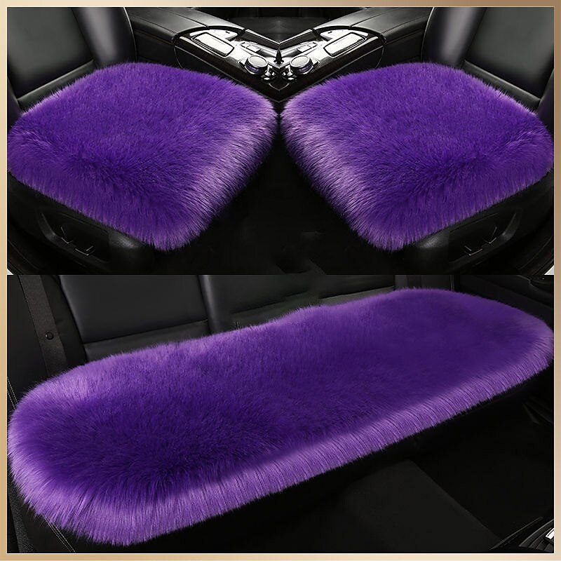 New Fur Car Seat Covers Fiber Faux Auto Seats Cushion Long Plush Winter Warm Seats Mats Universal 12 Colors 2024 - $31.99