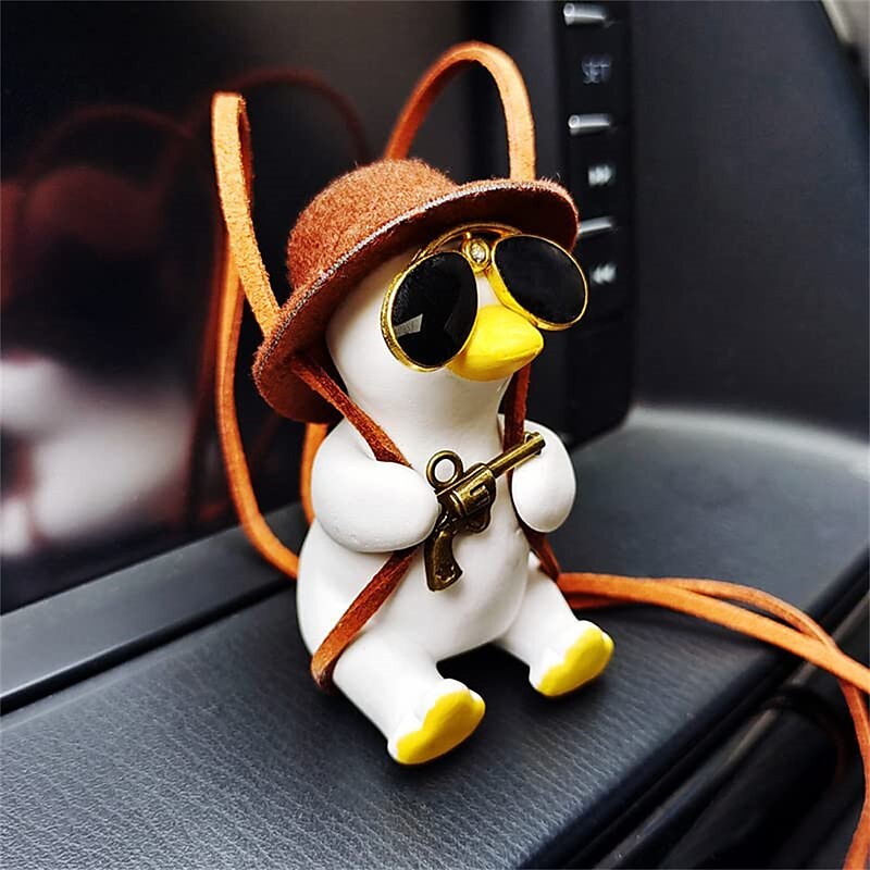 Swing Duck Car Hanging Ornament Super Cute Swing Ducks Mirror Hanging Accessories Auto Decoration Rearview Mirror Pendant Flying Duck Car Interior Set