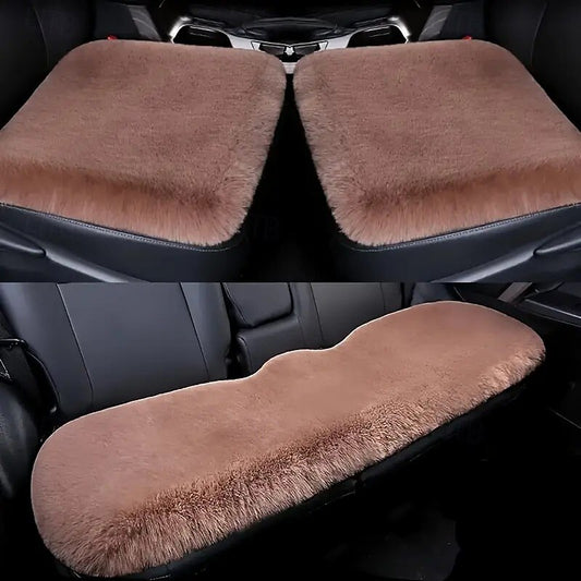 Car Seat Cushion Winter Plush Insulation Thick Universal Rabbit Hair Glue Half Package Car Seat Cushion Five Seats Three-piece/set 2024 - GBP £21