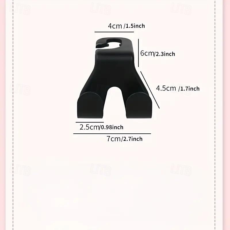 Car Hooks - Double Hook Set for Seat Back - Strong & Hidden Design - Space-Saving Car Organizer - Effortless Installation - Keeps Your Car Interior Ti