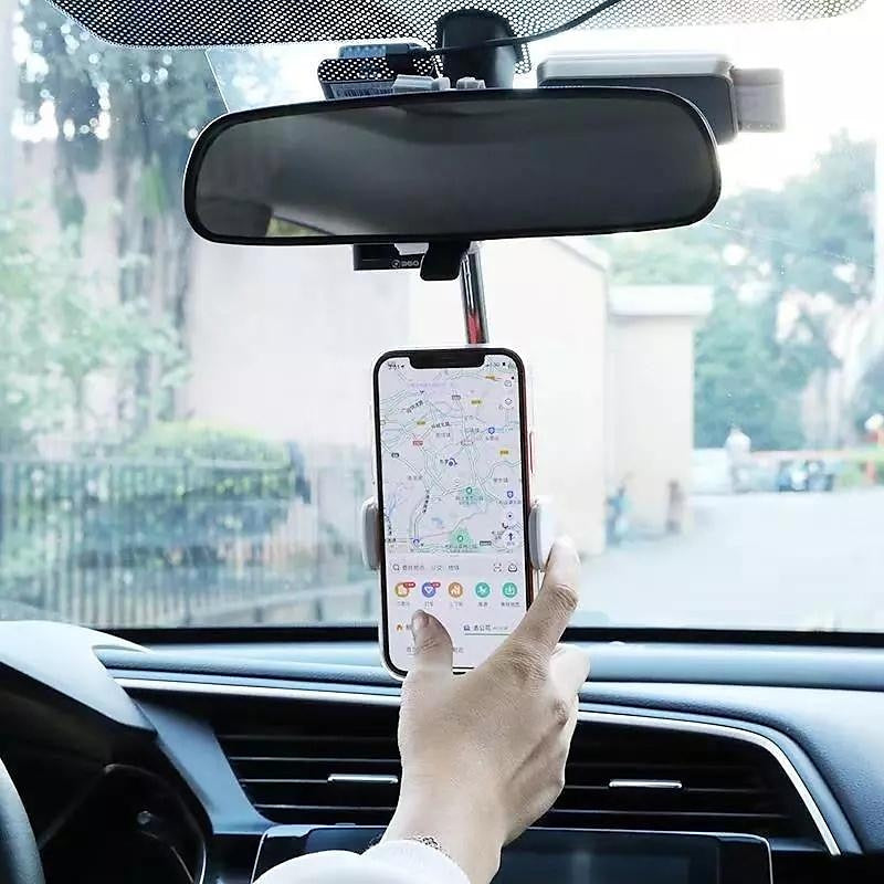 New Creative 360° Rotatable Adjustable Support Car Rearview Mirror Mount Universal Mobile Phone Stand Seat GPS Car Holder Car Accessories 2024 - $2.49