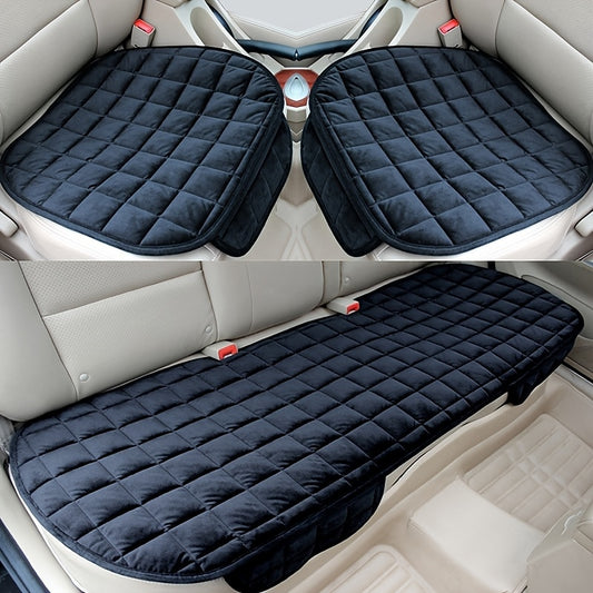 Plush Plaid Thicken Warm Car Seat Cushion Pad Car Seat Protector Car Front Rear Seat Covers For Car SUV Truck Car Accessories 2024 - $28.99