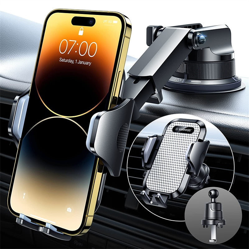 StarFire Car Phone Holder Mount Sturdiest Hook Clip Strongest Suction Cup Handsfree Cell Phone Holder Car Dash Windshield Air Vent Stand for iPhone 14