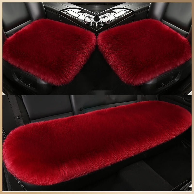 New Fur Car Seat Covers Fiber Faux Auto Seats Cushion Long Plush Winter Warm Seats Mats Universal 12 Colors 2024 - $31.99
