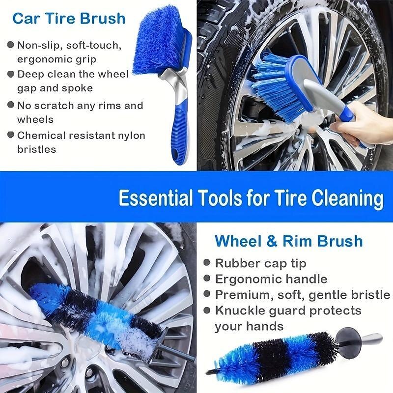 20pcs Plastics Car Cleaning Kit Reusable Soft Car Wash Brush Detailing Brush Set Car Brushes Car Detailing Brush For Car Cleaning Brush Dashboard Air