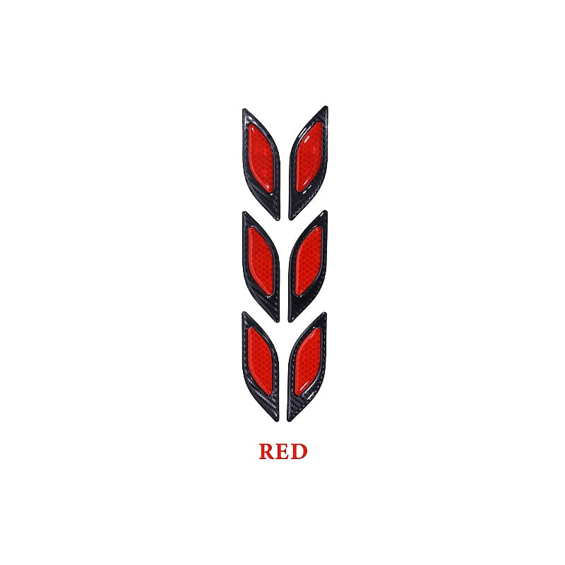 Reflective Carbon Fiber Bumper Strips Safety Warning Tape Secure Reflector Stickers Car Styling Exterior Accessories Common  Individuality Door Sticke