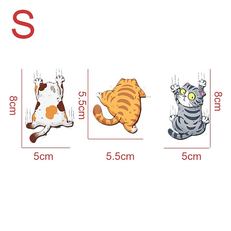 3pcs Funny Pet Cat Car Sticker Climbing Cats Animal Styling Stickers Decoration Car Body Creative Decals Decor Accessories 2024 - GBP £9