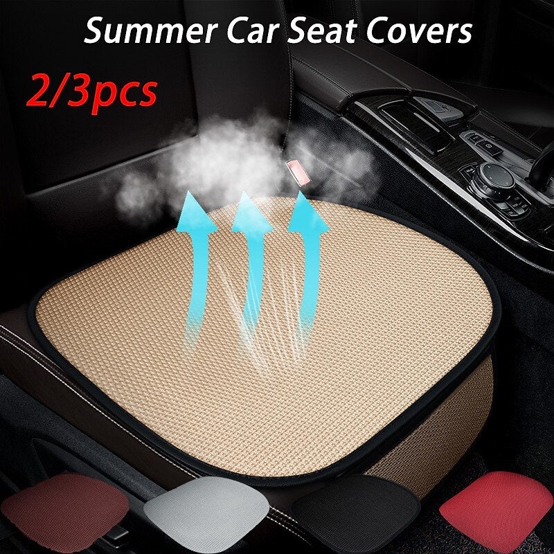 Summer Car Seat Covers Front Universal Car Seat Cushion Mat Ice Silk Auto Seat Cover protector Backseat Pad For Cars SUV 2024 - $12.99