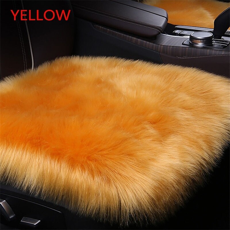 New Fur Car Seat Covers Fiber Faux Auto Seats Cushion Long Plush Winter Warm Seats Mats Universal 12 Colors 2024 - $31.99